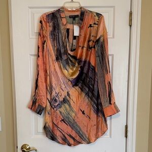 Elizabeth & James Multicolor Abstract cowl neck Women's Dress